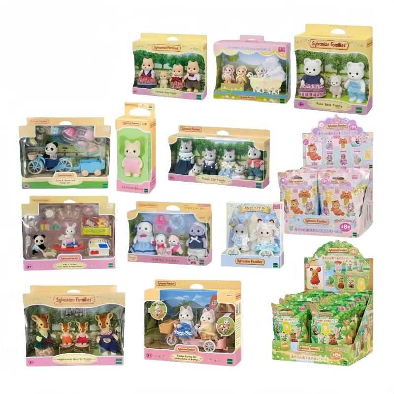 Sylvanian Families Anime Action Figures Sylvanian Family Siberian Baby Family Toy Kawaii Collection Toys Kids Birthday Gifts