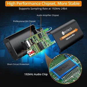 Neoteck 192KHz Digital für analoge optische Audio -Konverter Toslink für RCA -Audioadapter männlicher Anschluss DAC -Anschluss 8 Hauptverkauf optischer Audiokonverter - №1