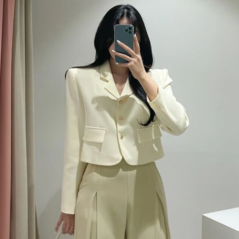 Chic Vintage ort Cappotto su misura Femm Bottone singolo Design Senso Vestibilità ampia Colletto a cuore Jaet Dolce Sle Cotone Primavera