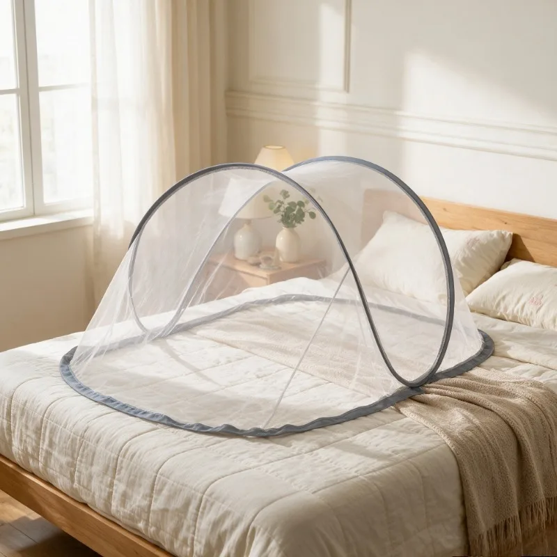 Portable Foldable Mosquito Head Net – No Install, Travel & Camping Face Shield, Ideal for Dorms & Hotels