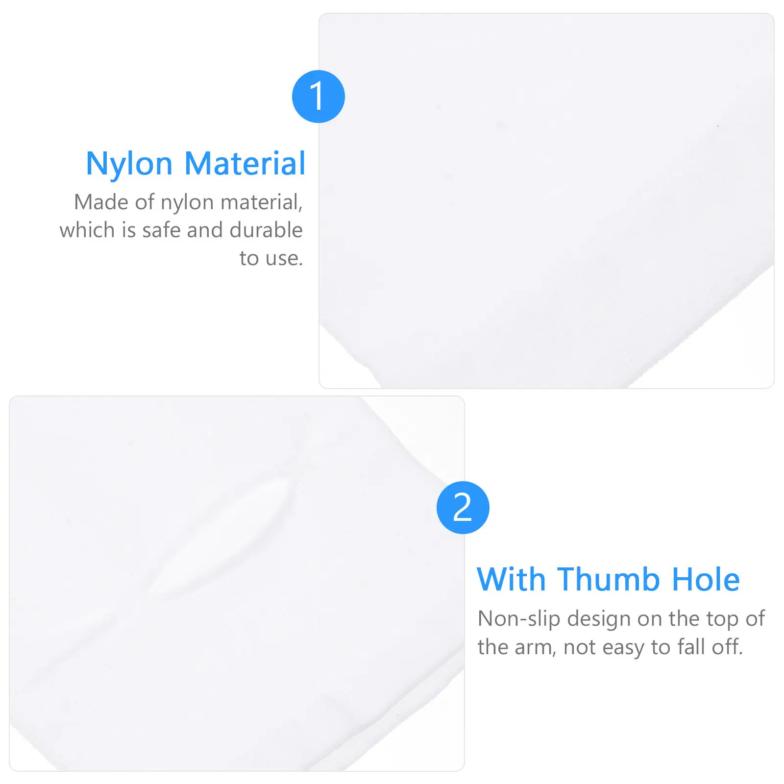 

1 пара охлаждающих нейлоновых нарукавников с защитой от УФ-излучения и отверстием для большого пальца, летние спортивные нарукавники для мужчин для велоспорта и бега