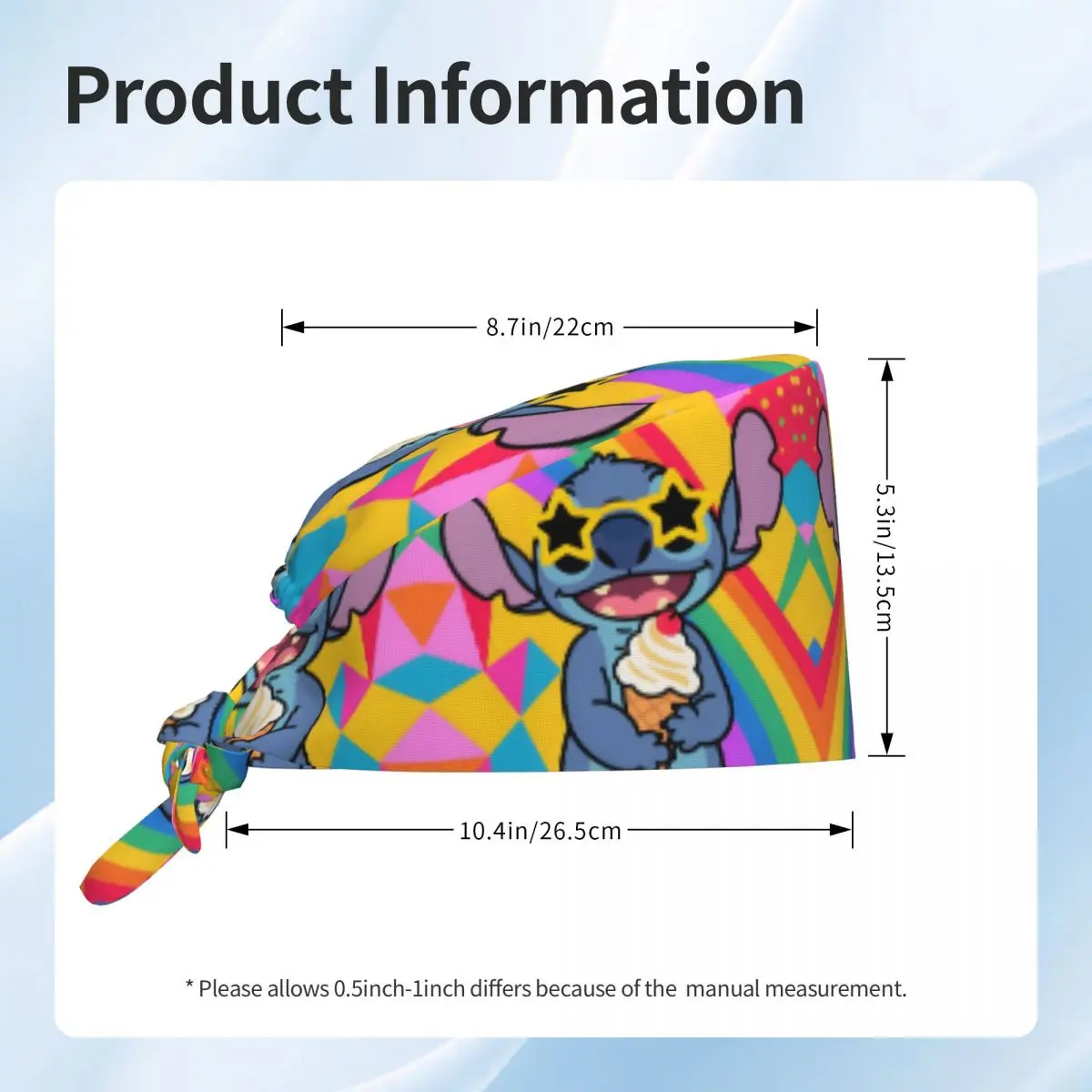 Cappello da lavoro regolabile con motivo a punto di mostro adorabile Uomo Donna Berretto da lavoro dal design colorato Scrub Berretto da chirurgo per medico infermieristico