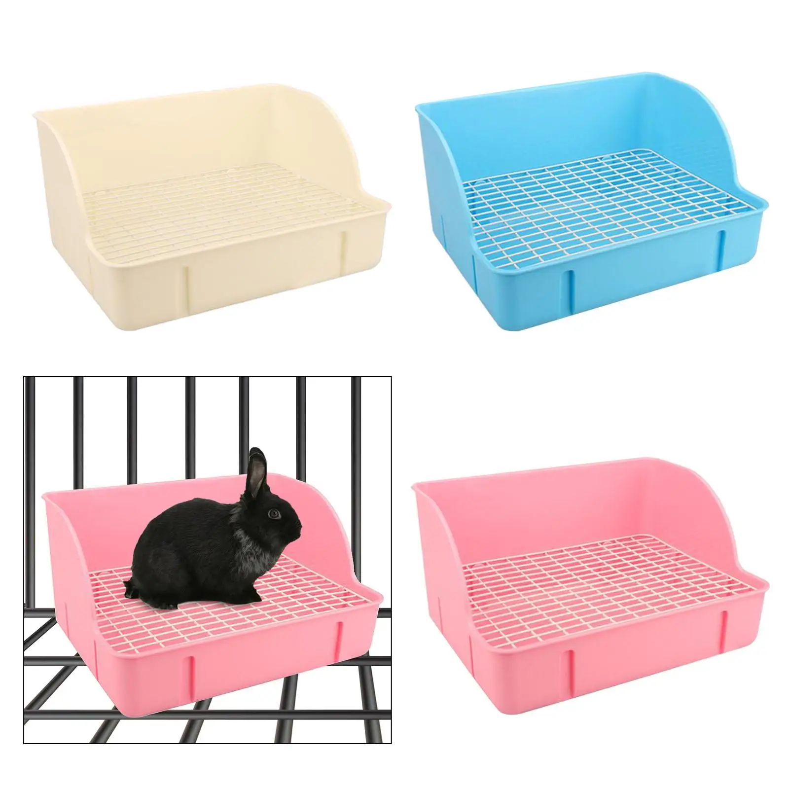 for Cage Corner Litter Pan Anti Splashing Pee Pan Tray Potty Trainer Cage Toilet Bedding Box for Ferrets Rats Guinea Pigs