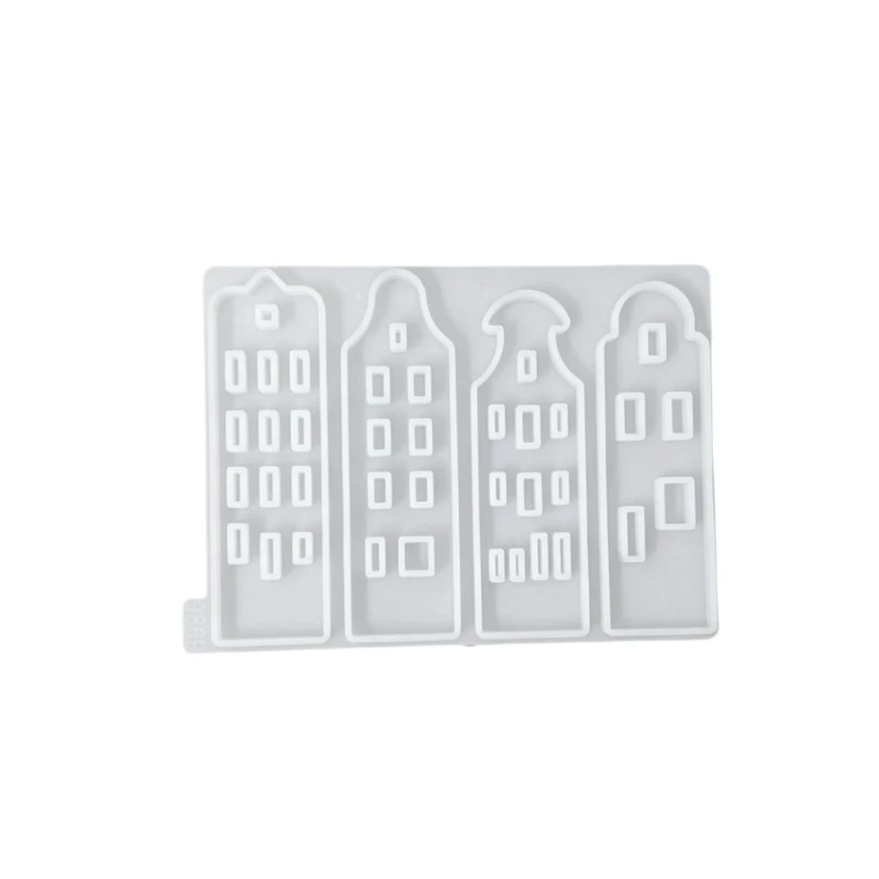 Multilayer House Resin Mould Easter Rabbit Gypsum Holder Mold Pouring Window Concrete Moulds Set for Home Bedroom