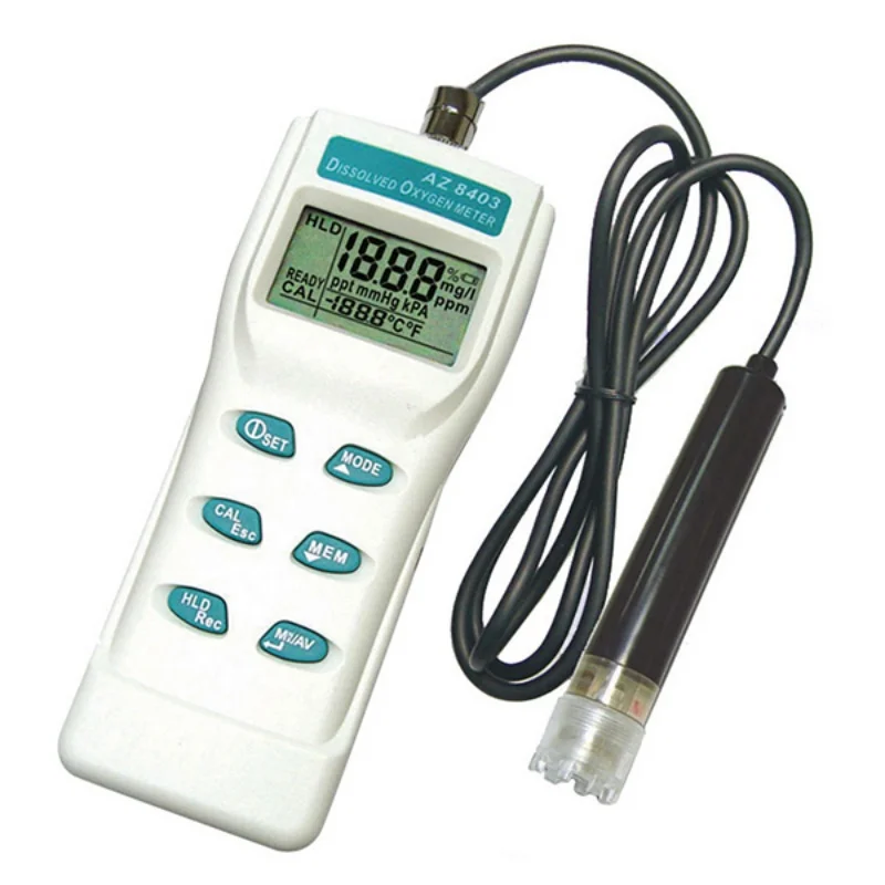 AZ8403 LCD dissolved oxygen meter Water oxygen detector salinometer Aquaculture dissolved oxygen meter/Water quality detector