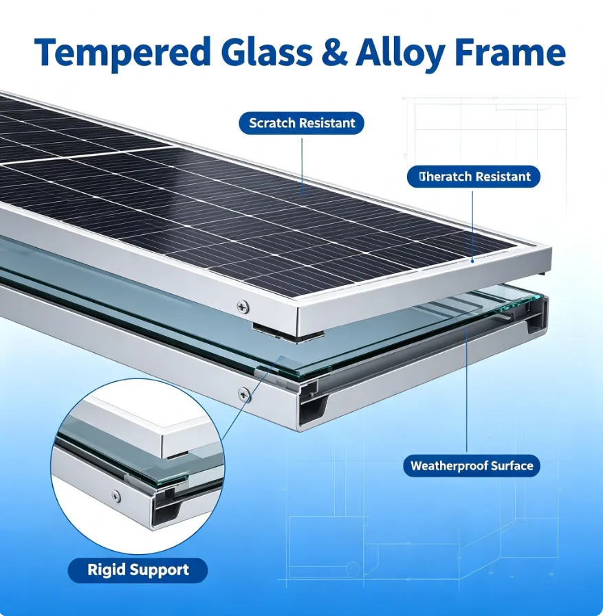 Customizable TNC-570W-590W Monocrystalline Bifacial Solar Panels 570-590W High Efficiency PERC Single Slope Photovoltaic Modules
