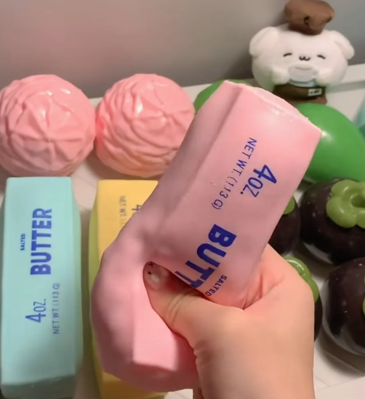 Colorful Crispy Butter Block Squeeze Toy Crisp Crack Sound Building Block Style TPR Simulation Butter Stick Fidget Toy