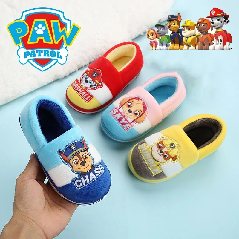 Paw Patrol Marshall Children Cotton Slippers Bag with Cute Winter Home Non-slip Boy Girl Child Baby Cotton Shoes Shipping Free