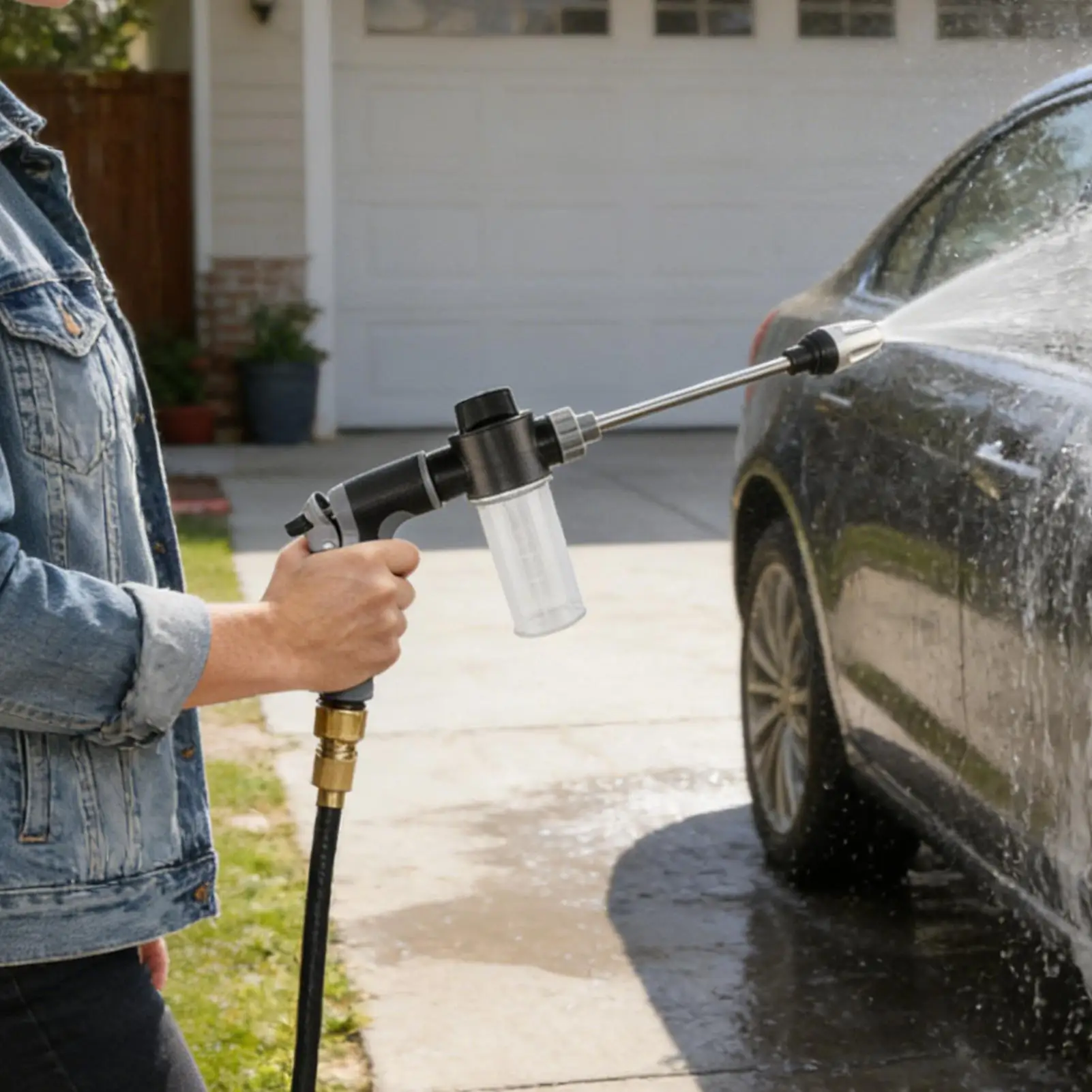Hose Sprayer High Pressure Rotatable Nozzle Handheld Garden Water Gun for Lawn Backyard Patio Car Washing Deck ﻿
