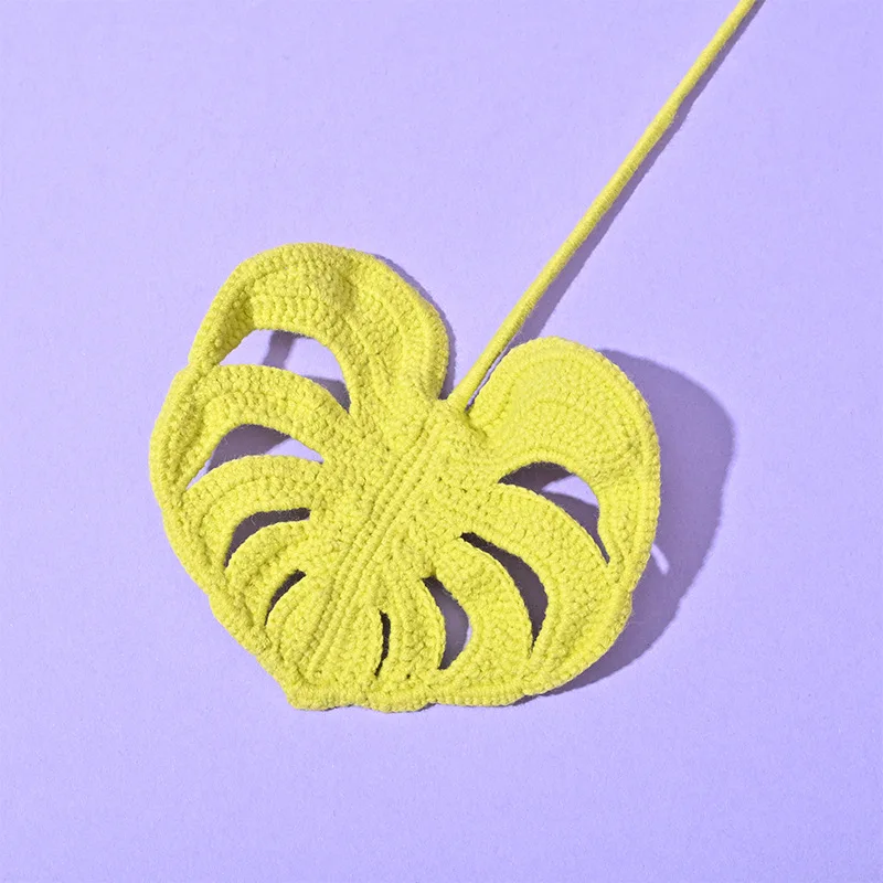 Gehäkeltes Monstera-Blatt, gestrickte künstliche Blätter, kreative handgewebte Blätter, DIY-Blumenstrauß, Heimdekoration, Geschenk – Detail 10