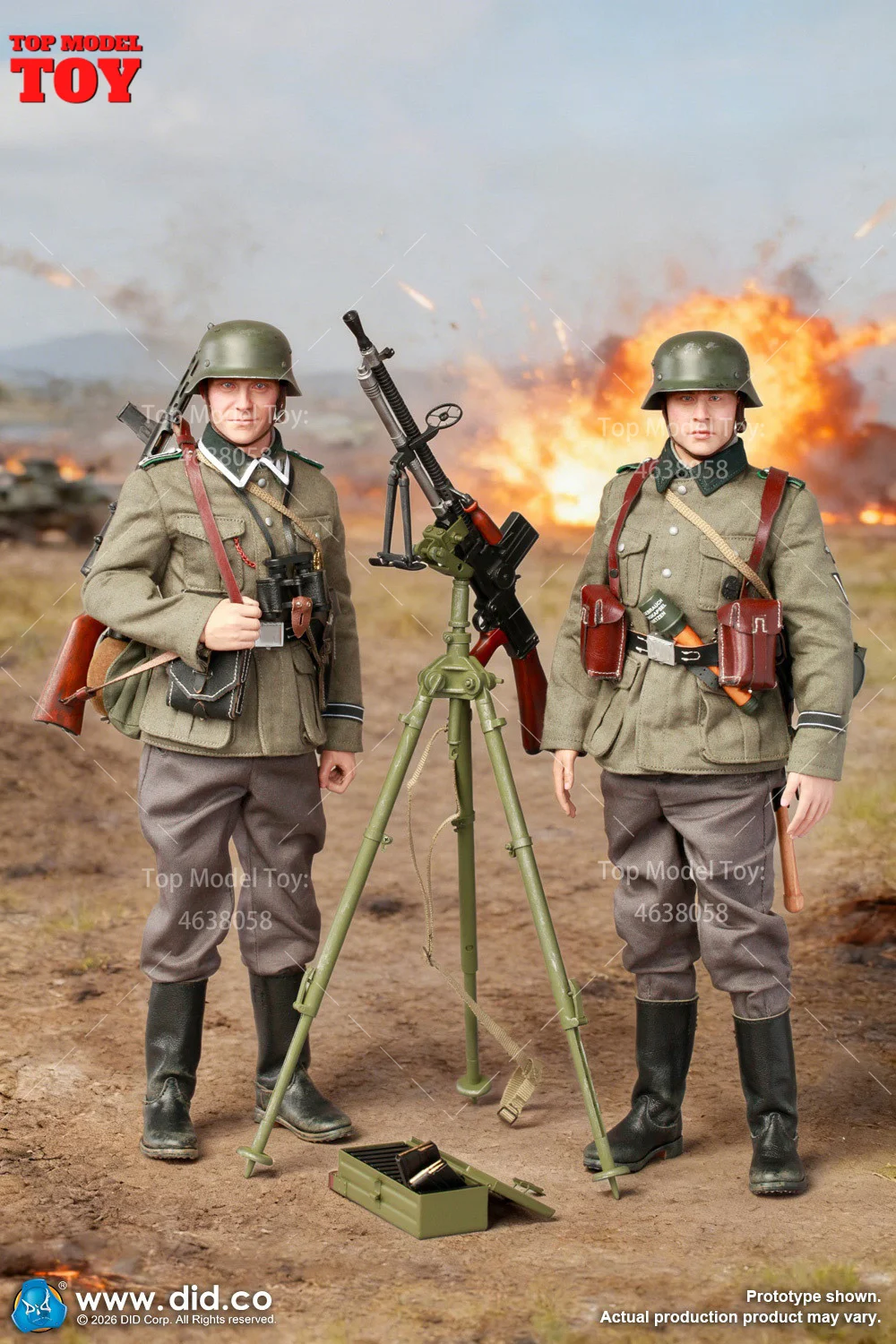 DID D80191 D80192 1/6 Scale Commander Machine Gunner Set Model 12'' Male Soldier Action Figure Body Dolls for Collect Toy