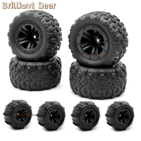 4PCS 85mm 12mm Hex Rubber Tires Wheels for SCY 16101 16102 16103 Pro MJX Hyper Go 14210 16210 1/14 1/16 RC Monster Truck Upgrade