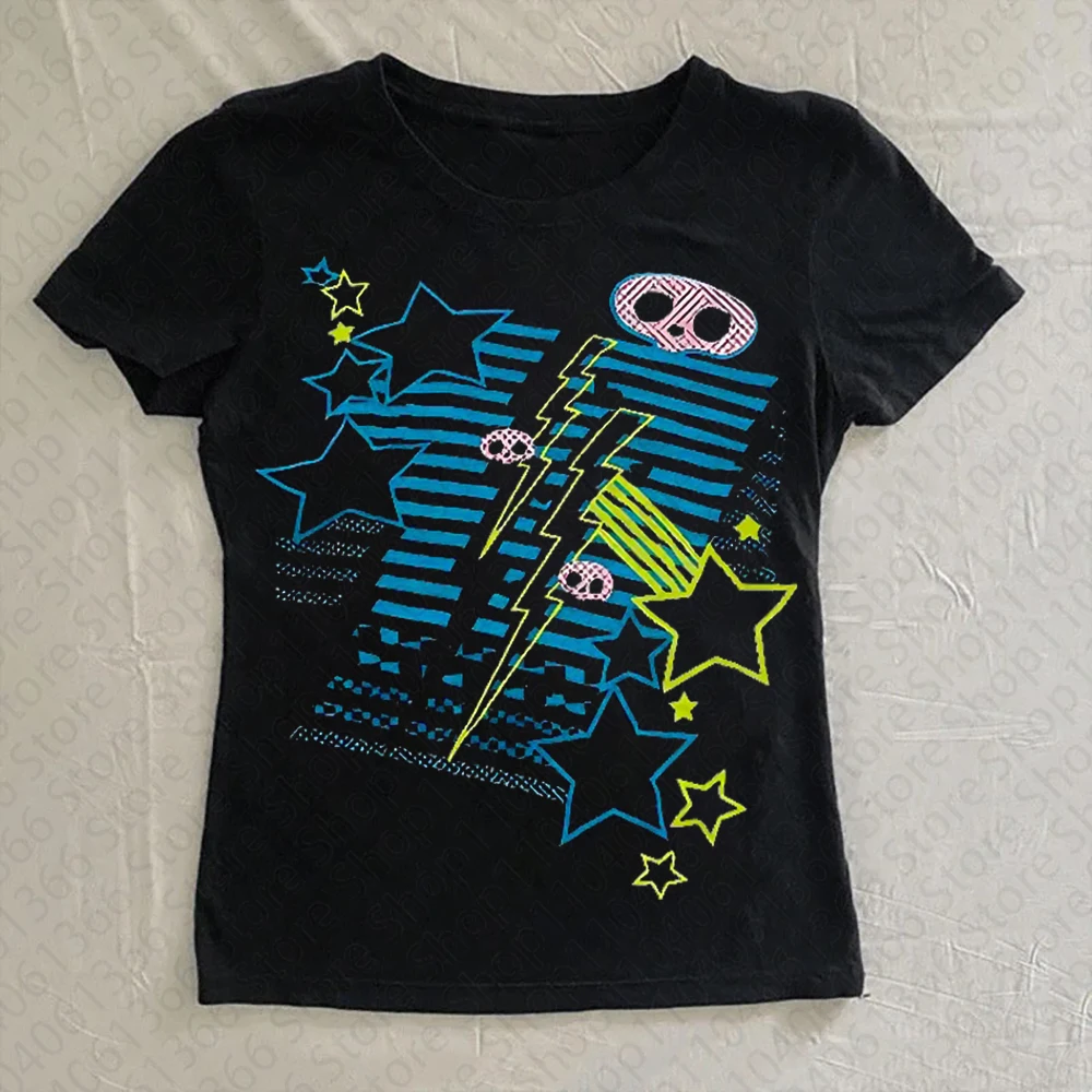 Camisetas para bebé Y2k, Tops de Chica de Anime Trashy Y2k 2000s Emo, camisetas para mujer, ropa estética, ropa gótica de mujer de los años 90, ropa Vintage