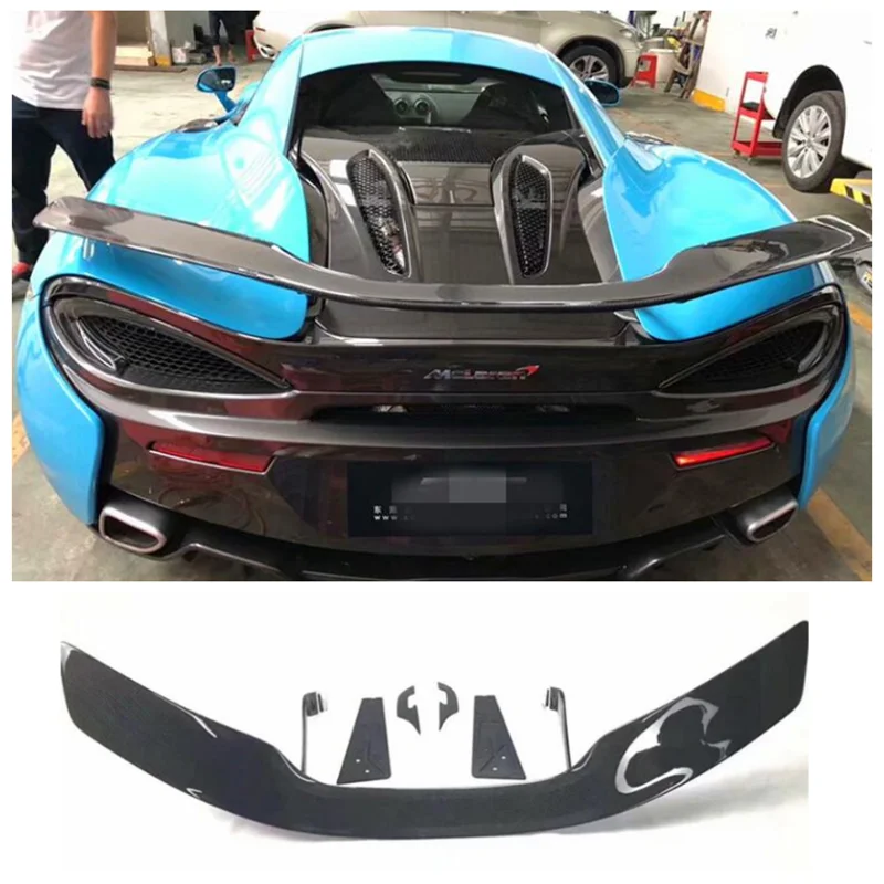 

For McLaren 570S 570GT 540C 2016-2023（GT Style） High Quality Carbon Fiber & Forging Lines Rear Trunk Lip Spoiler Wing