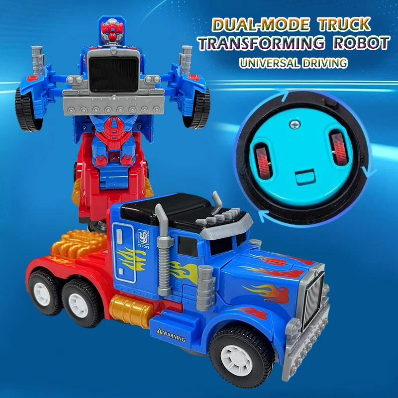어린이용 만능 보행 장난감 트랙터 변형 로봇, 소리와 빛, 자동 변형, 아기에게 완벽한 선물