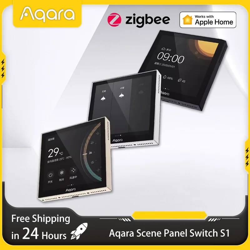 Aqara Smart Scene Panel Switch S1 3,95 Zoll Touchscreen Smart Home Sprachlichtsteuerung Ai Gestenerkennung Funktioniert mit HomeKit