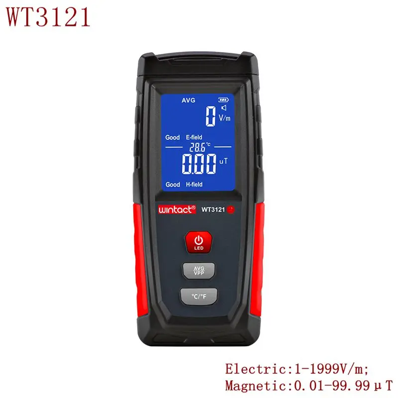 

Wintact Electromagnetic Field Radiation Tester Portable LCD Rechargeable Counter Emission Dosimeter Phone Computer EMF Meter