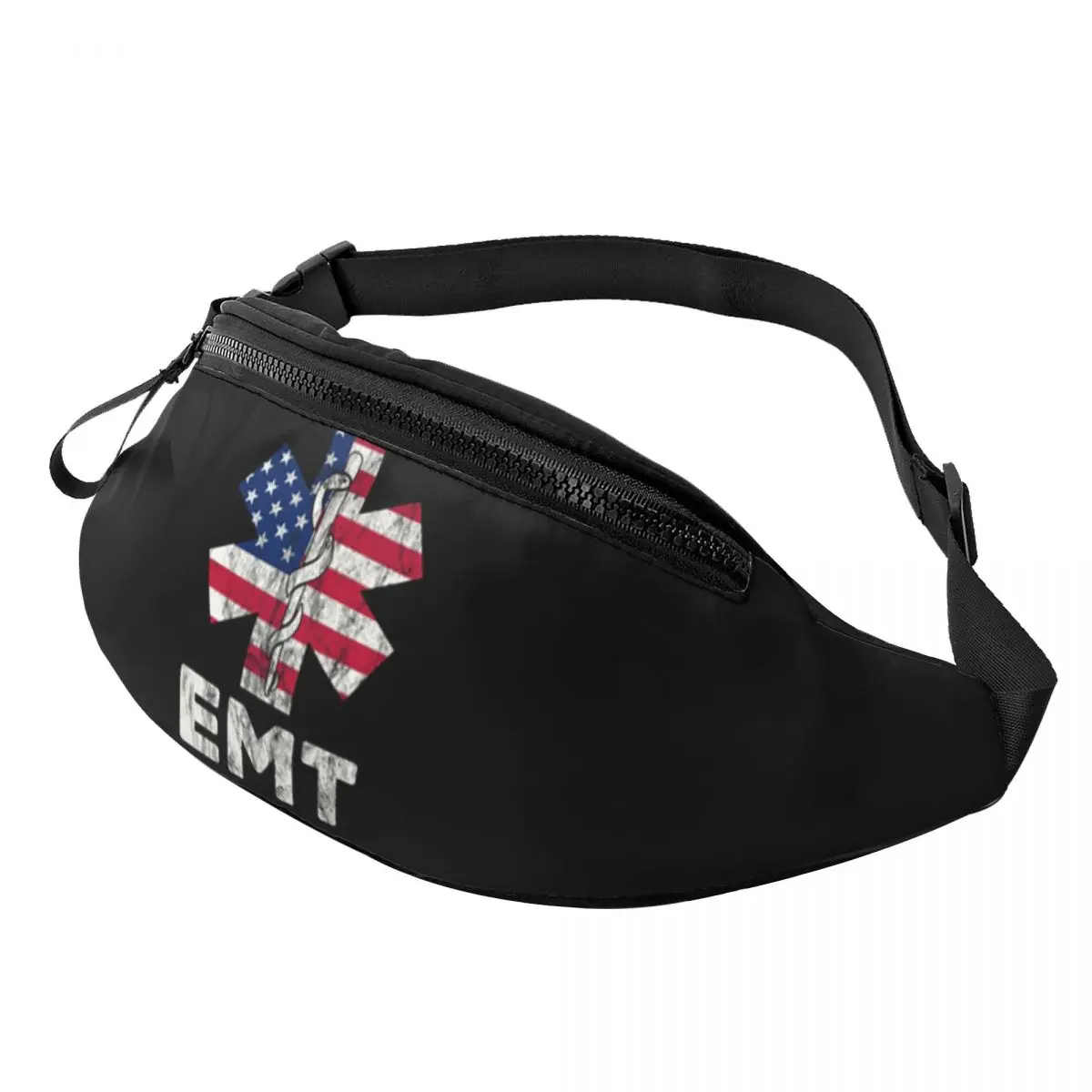 Cool EMT US Flag Star Of Life marsupio donna uomo Crossbody marsupio per escursionismo custodia per soldi per telefono