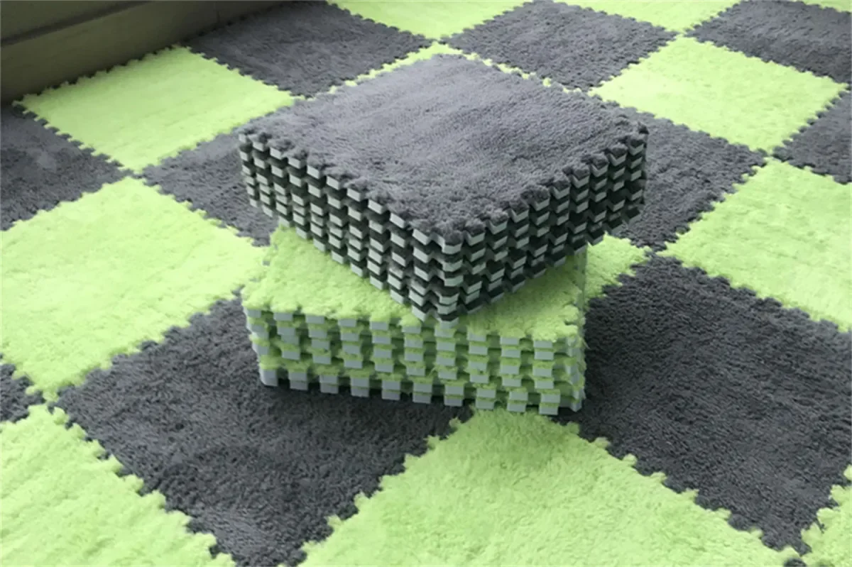 30*30 CM Zachte Pluche Kinderen Kids Tapijt Speelkleed Puzzel Tapijt Warm Speelmat Grijpende Oefening Tegels Vloer tapijt Decoratie Mat