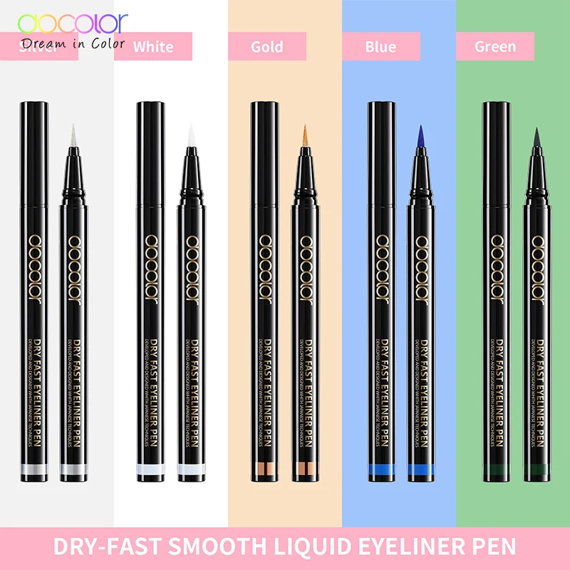 Docolor 5 Colors Liquid Eyeliner Eye Make Up Super Waterproof Long Lasting Eye Liner Easy to Wear Eyes Makeup Cosmetics Tools