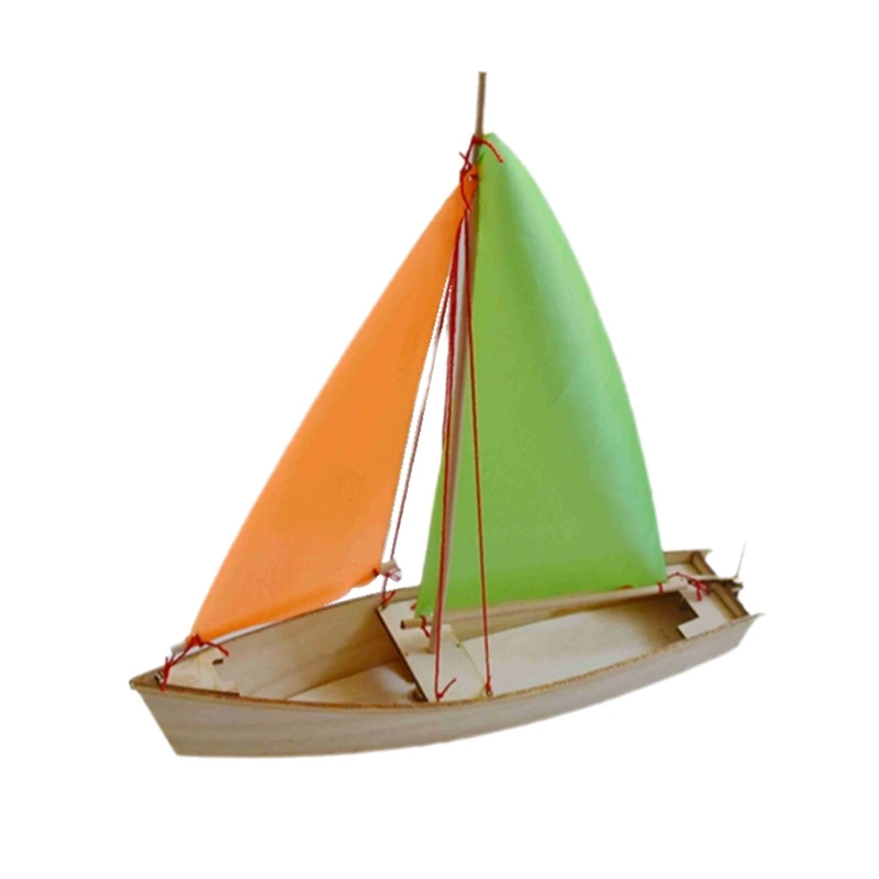Self-Propelled Sailboat Wooden Boat Model Assembly Kit DIY Assembly Toys Children's Handmade Toys