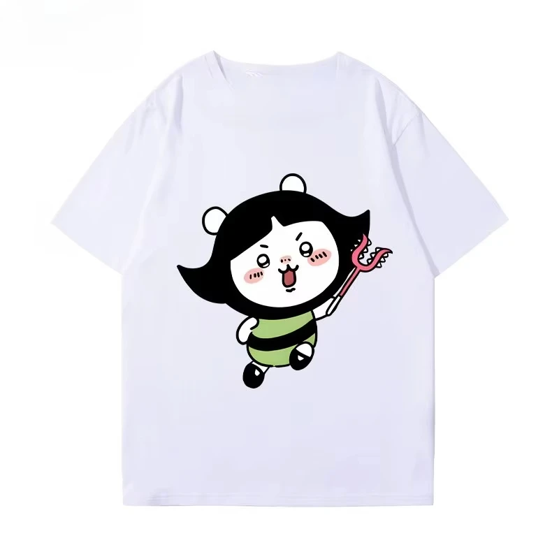 Chiikawa Usagi Hachiware Cute Cartoon Graphic T‑Shirt, Unisex Lovely Casual Summer Short‑Sleeve Streetwear Daily Top