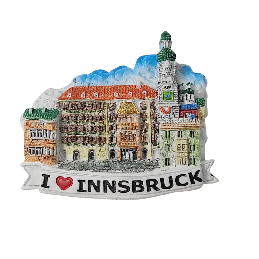 Innsbruck Austria 3D Fridge Magnet Souvenir Gift,Resin Handmade Innsbruck Refrigerator Magnet Home Decoration Collection