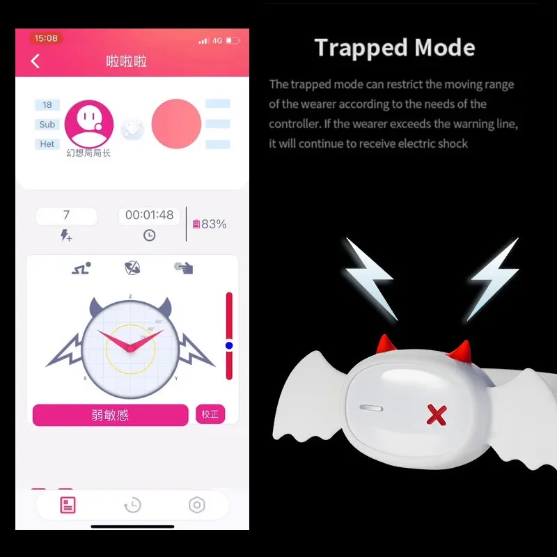 Little Devil App Remote Shock Collar Female Male Electric Wireless Remote Control BDSM Collar Neck Restraint Chastity Belt Game