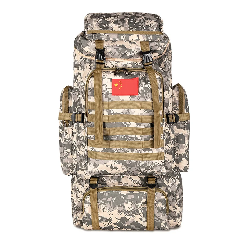 80L large capacity waterproof camouflage backpack outdoor sports mountaineering bag travel tactical