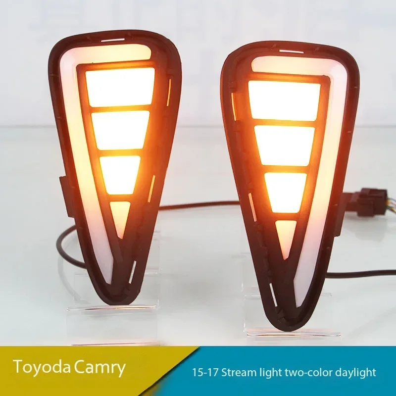 

Car Modified For Toyota Camry LED DRL Daytime Running Light Fog Lights With Yellow Turning Signal 2015 2016 2017