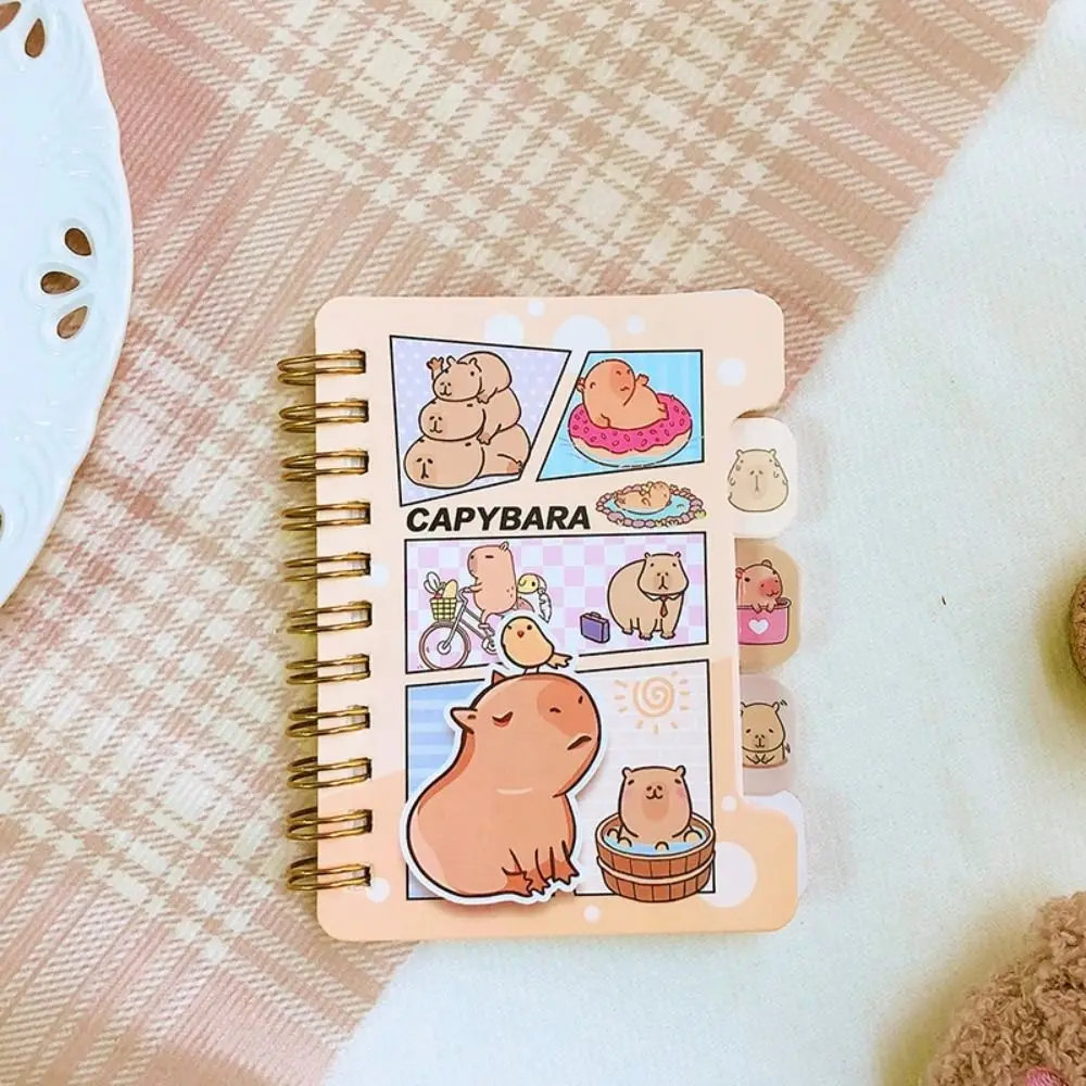 1pc New kawaii Mini Planner Notebook Capybara Cartoon Student Stationery Aqua Dolphin Portable School Supplies