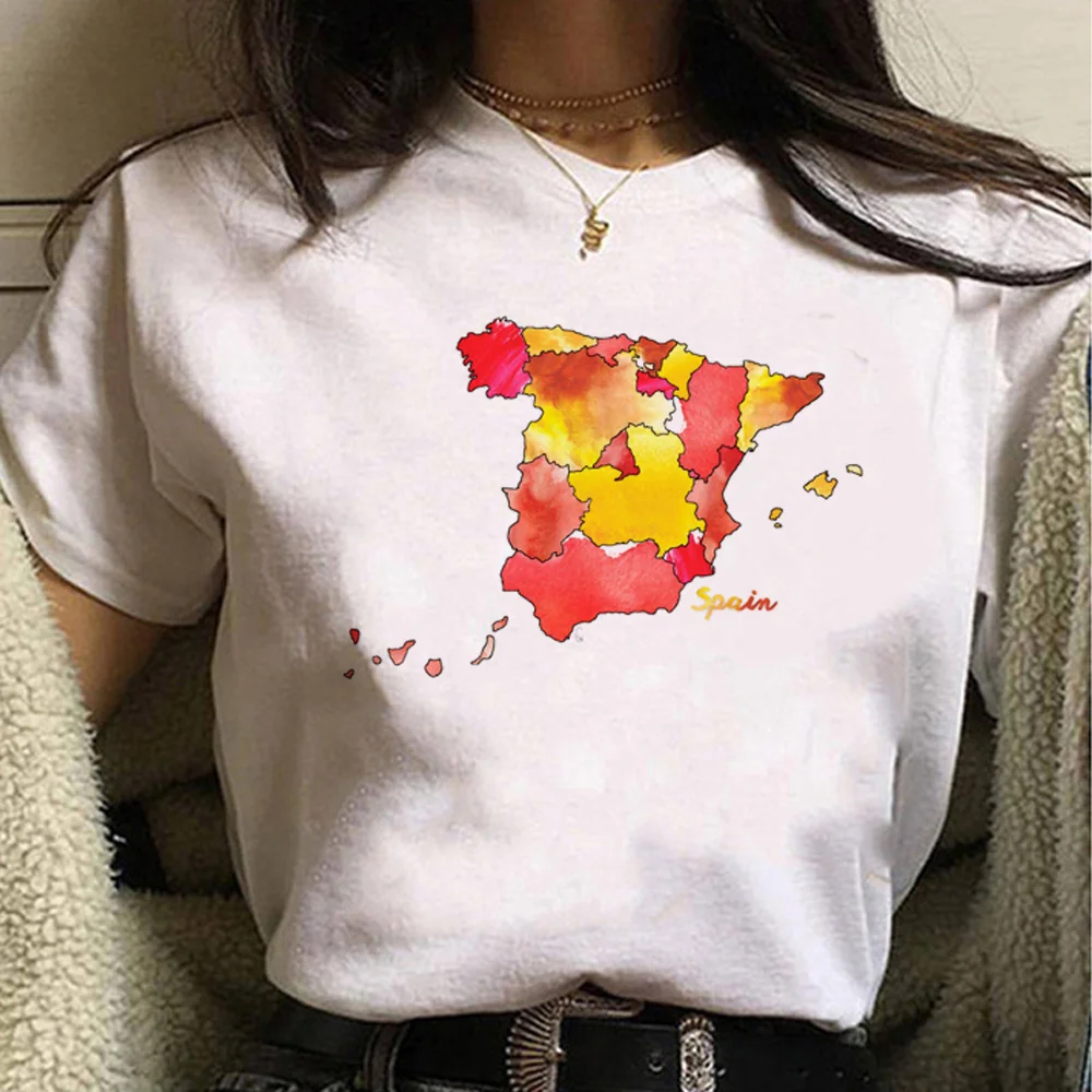 

Watercolor Countries top women comic Y2K summer t shirt female y2k designer clothes