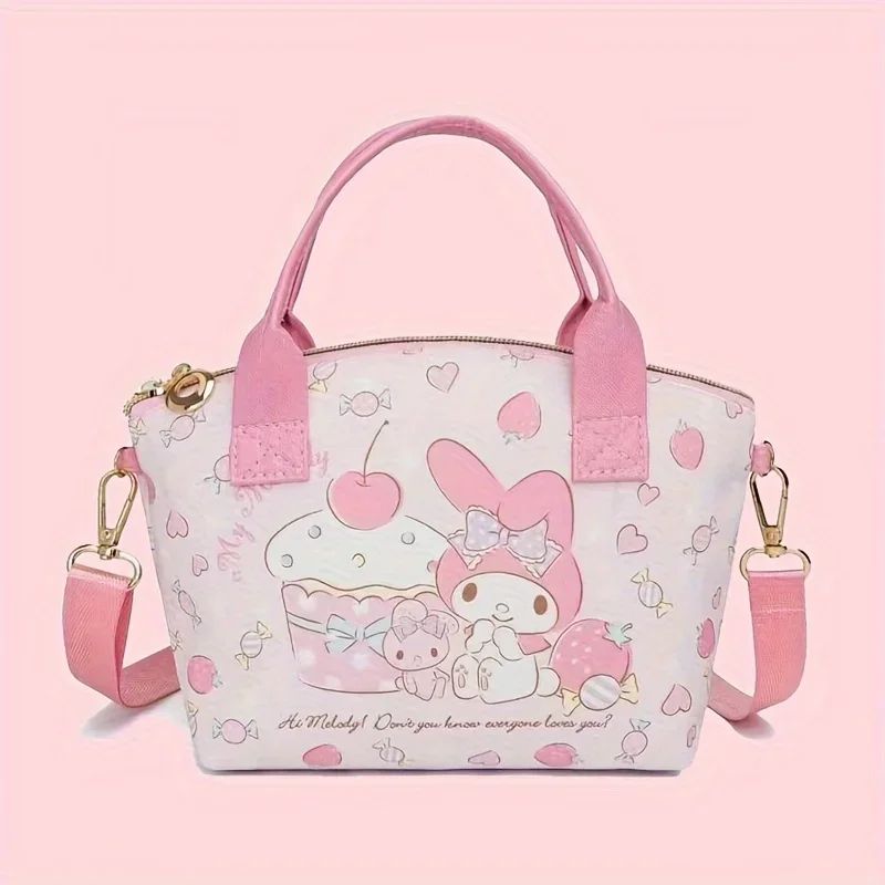 Sanrio Cartoon Cute Crossbody Bag Melody Kuromi Cinnamoroll Hello Kitty PU Boys Girls Anime Kawaii Cartoon SchoolBag Mochila