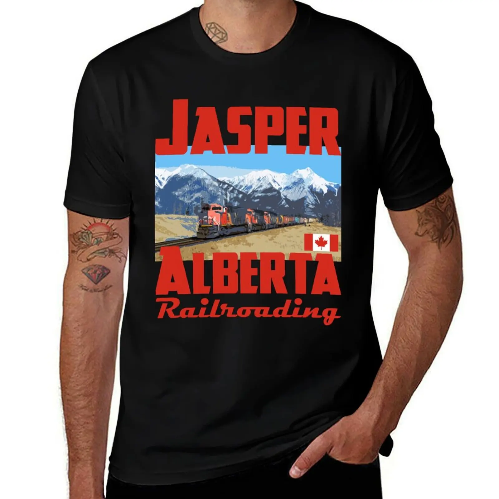 Jasper Alberta Railroading T-Shirt t shirts for man graphic funny T-Shirt