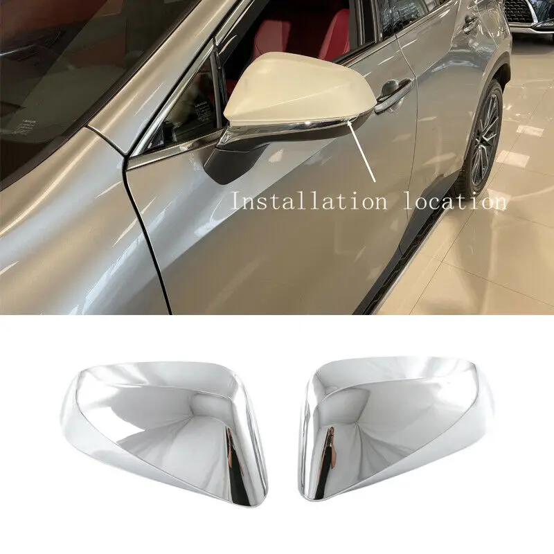 

Side Rearview Mirror Cap Wing Mirror Cover Chrome ABS For 2022 Lexus NX 250 350 450h