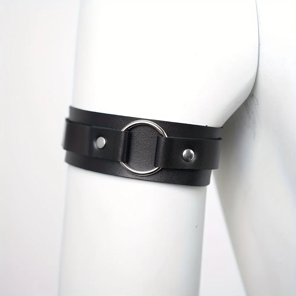 Men Sexy PU Leather Armband Fetish Gay Harness Belts Adjustable BDSM Bondage Body Cage Arm Rings Erotic Rave Cosplay Clubwear image 5