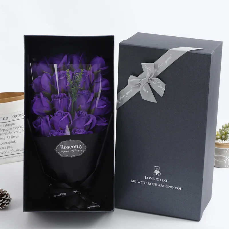Valentine\'s Day Creative Gift Rose Soap Bouquet Gift Box for Boyfriend and Girlfriend Wife and Best Friend Surprise Ceremony