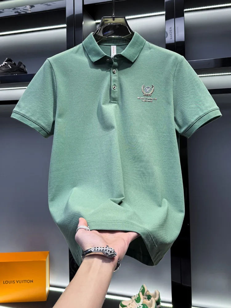 

Elegant Simple Collared Short Sleeve Slim Fit Shirt for Men Fashionable Casual Summer Top Quality Lightweight T-Shirt