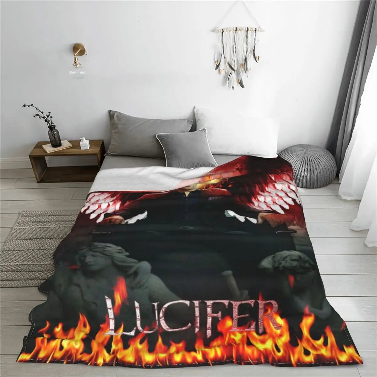 Lucifer King Light Of Hell Blanket Tom Ellis Flannel Awesome Soft Throw Blankets for Bedspread Winter