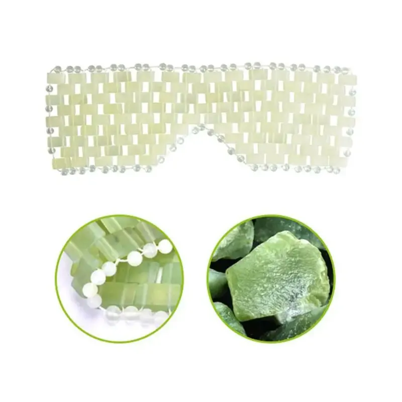 Natural Jade Facial Mask Hand-Woven Jade Facial Mask Improve Skin Healing Ice Relief Eye Fatigue Pure Hand-Polished Jade