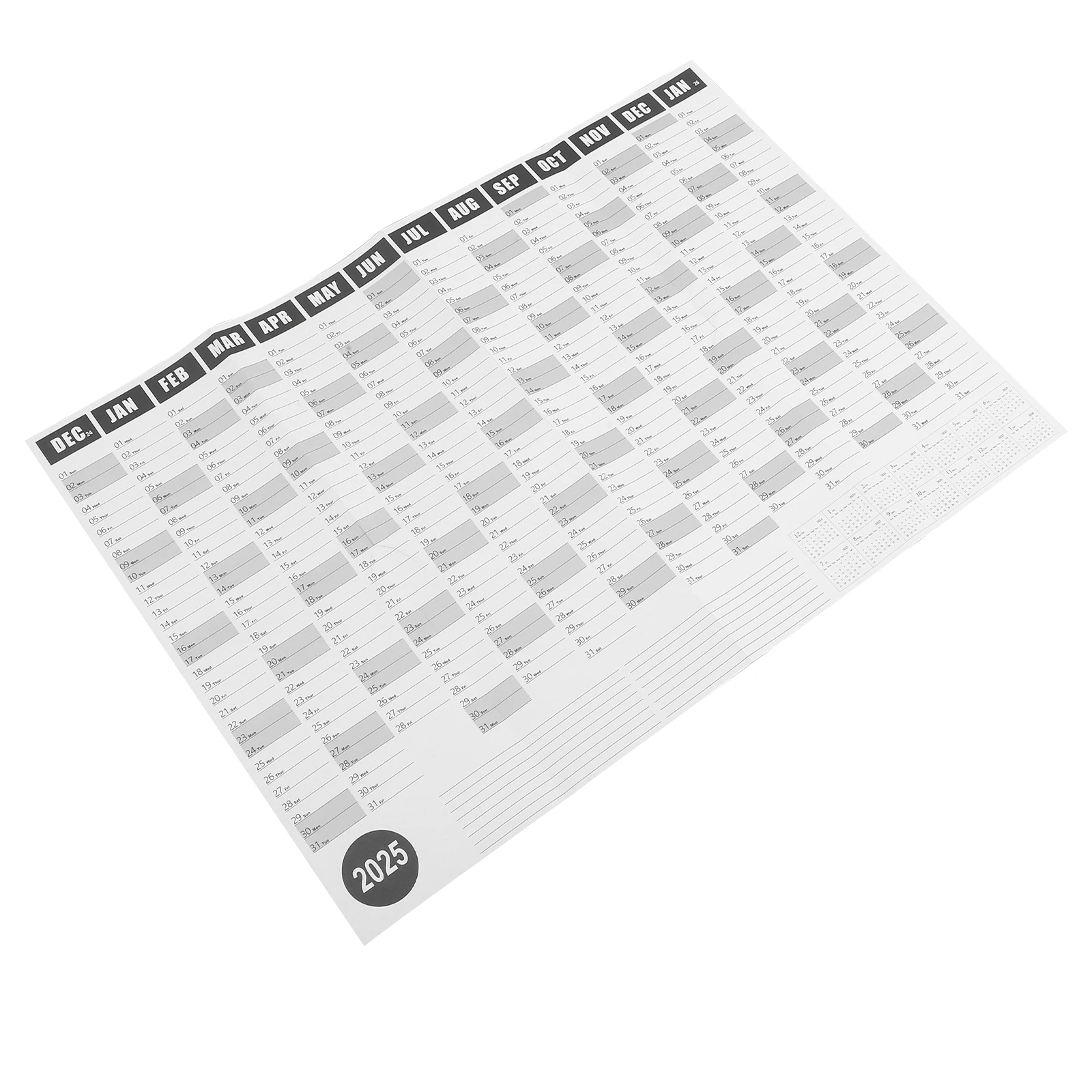 

2025 Wall Calendar Creative Planner Decorative Agenda Daily Schedule Hanging Paper Yearly Planner Home Office Dorm Decor