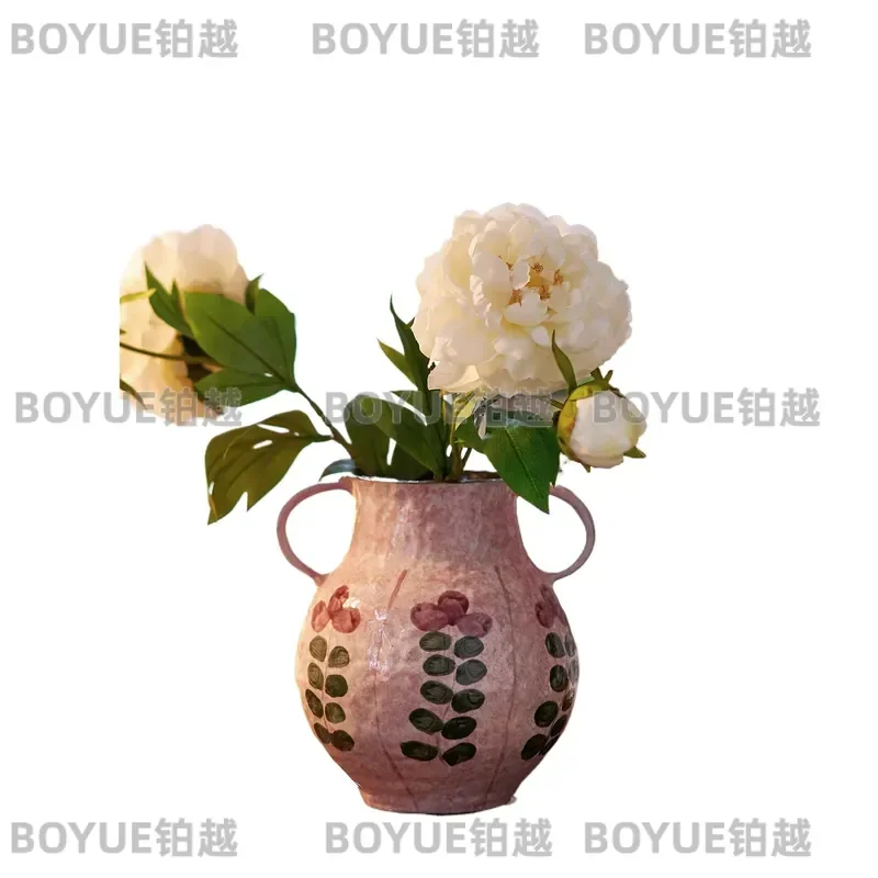 Hand Painted Ceramic Vase Modern Flower Arrangement Ornament Elegant Home Decor for Living Room Advanced Floral Display Piece