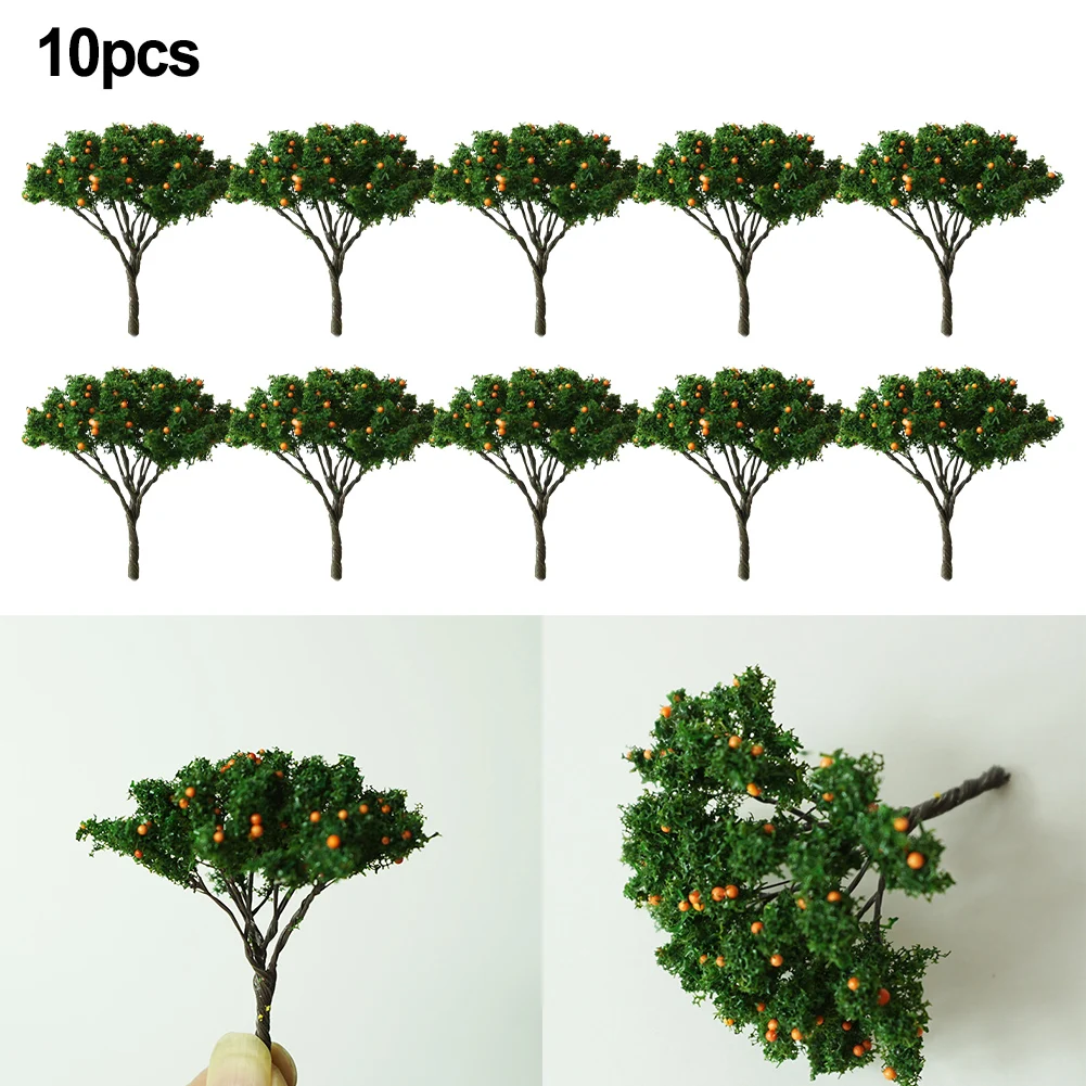 10pcs 5cm Building Model Trees Train Railroad Landscape DIY Railway Layout Tree Models Mini Real Trees Plastic Home Decoration