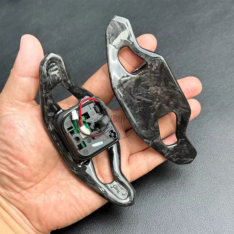 Car steering wheel shift paddles upgraded with carbon fiber material suitable for Audi A4 B9 A4 B8 A6 C8 Q5L - view 4