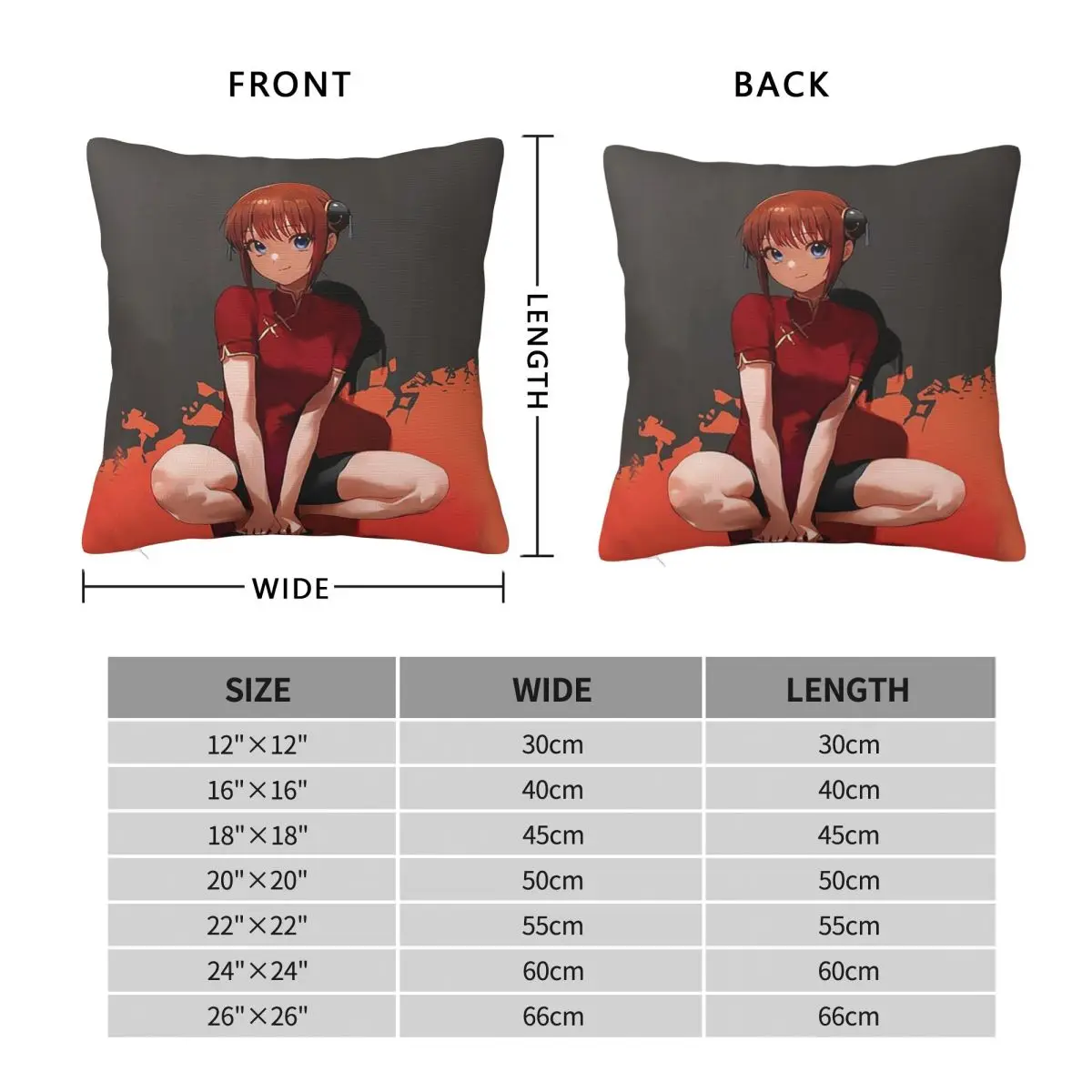 Anime Gintama Gintoki Square Pillowcase Cushion Cover Pillow Case Throw Pillow Cover for Home Bedroom Car