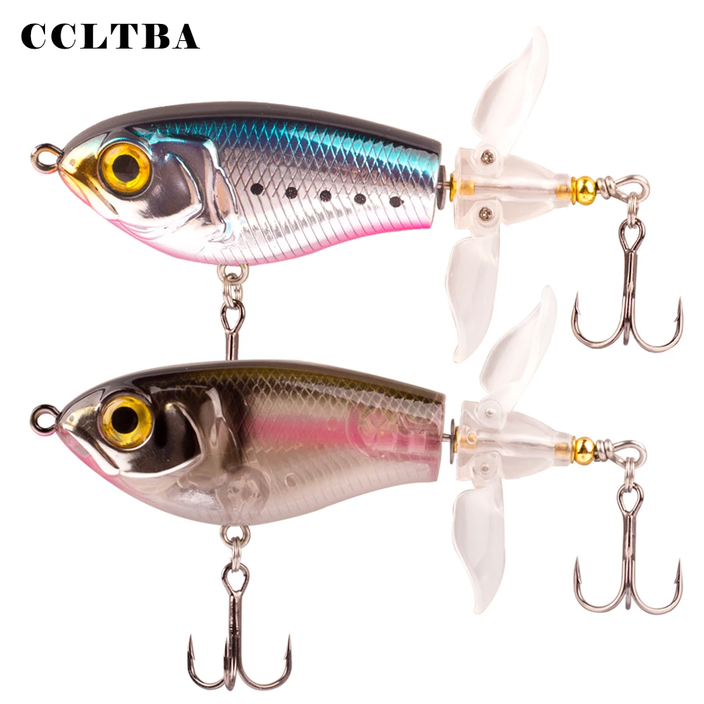 CCLTBA Topwater Lures 6.5cm 8.0cm Hard Bait Wobbler Rotate Tail Popper Fishing Lures Artificial Bait Fishing Surface Lure Tackle