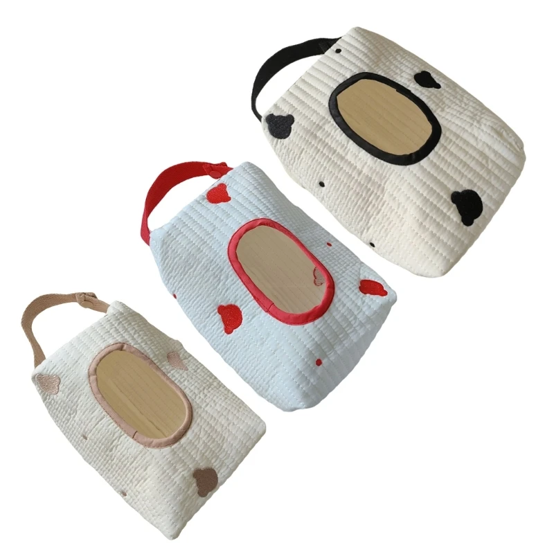 Étui à lingettes en coton Portable, pochette à mouchoirs réutilisable pour poussettes bébé