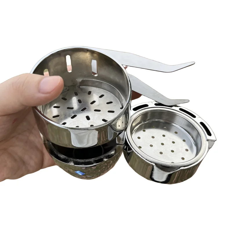 البيضاوي الشيشة مجموعة صحون كوب شكل سبائك الألومنيوم الشيشة الحرارة حارس Magement نظام حامل الفحم مع كليب