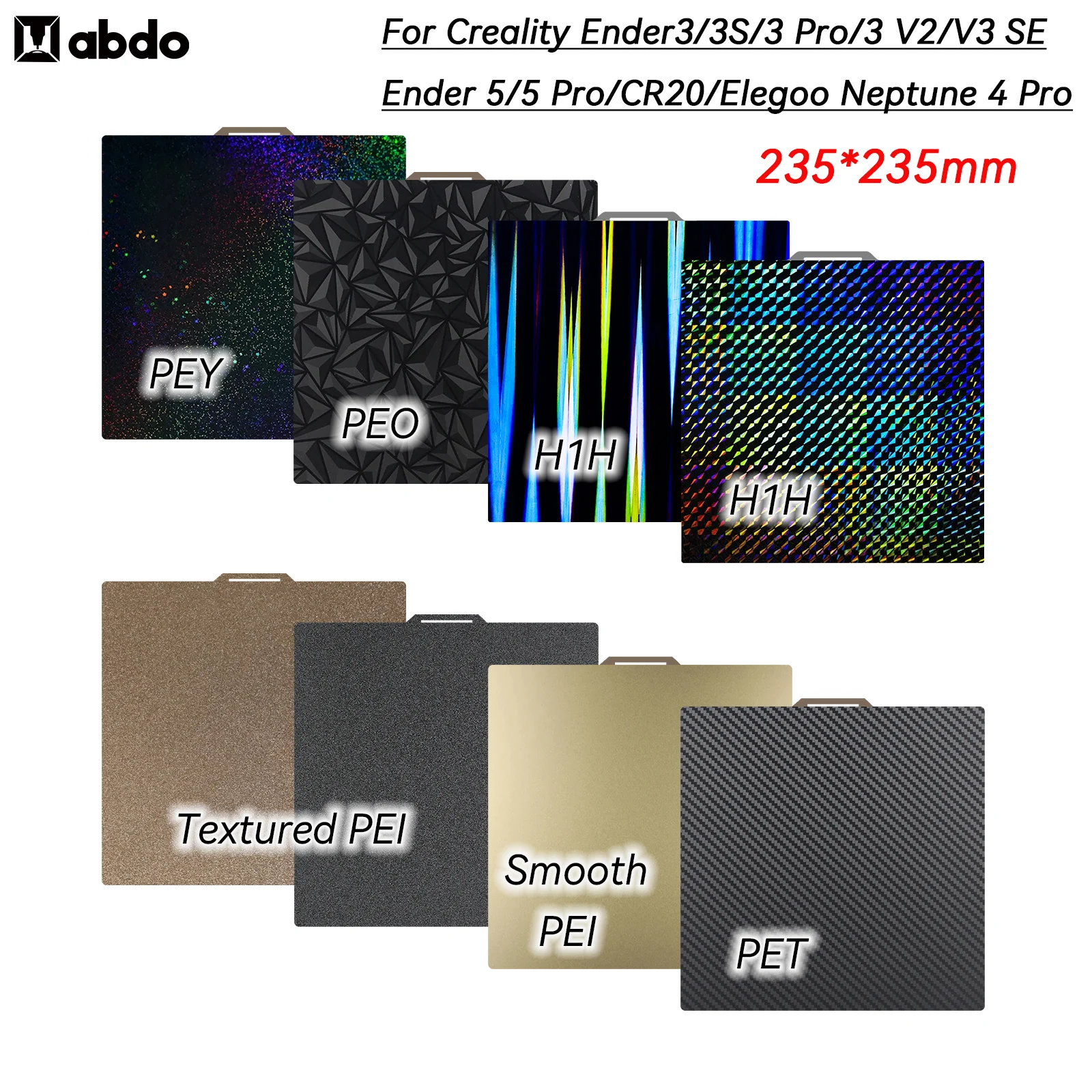 

Лист PEI 235x235 Пружинный стальной лист для 3d-принтера Ender 3/Ender 5 Neptune 4 Pro с подогревом кровати PEO PEY H1H Магнитная конструкторная пластина
