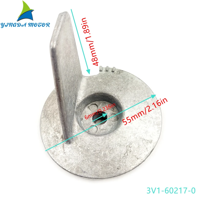 

3V1-60217 853762T01 Trim Tab Anode For Tohatsu Outboard 6/8/9.8/9.9/15/18/20hp 3V1-60217-0 853762T01